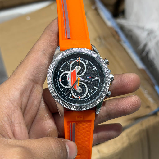 TOMMY HILFIGER Style and Fashion Quality With styling ORANGE Color strap