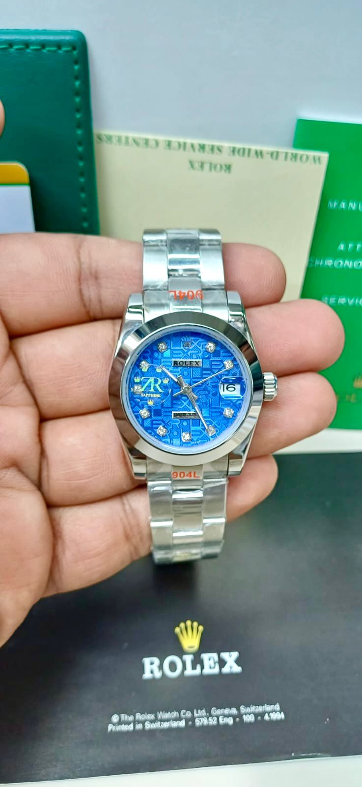 ROLEX ZR PREMIER QUALITY BLUE DIAL LADIES WATCH