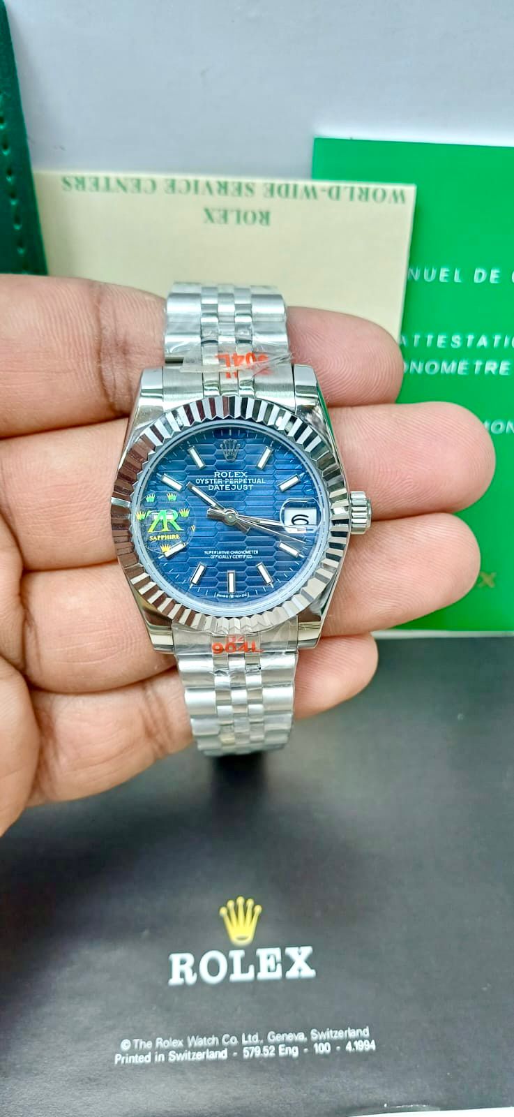 ROLEX ZR PREMIER QUALITY BLUE DIAL LADIES WATCH