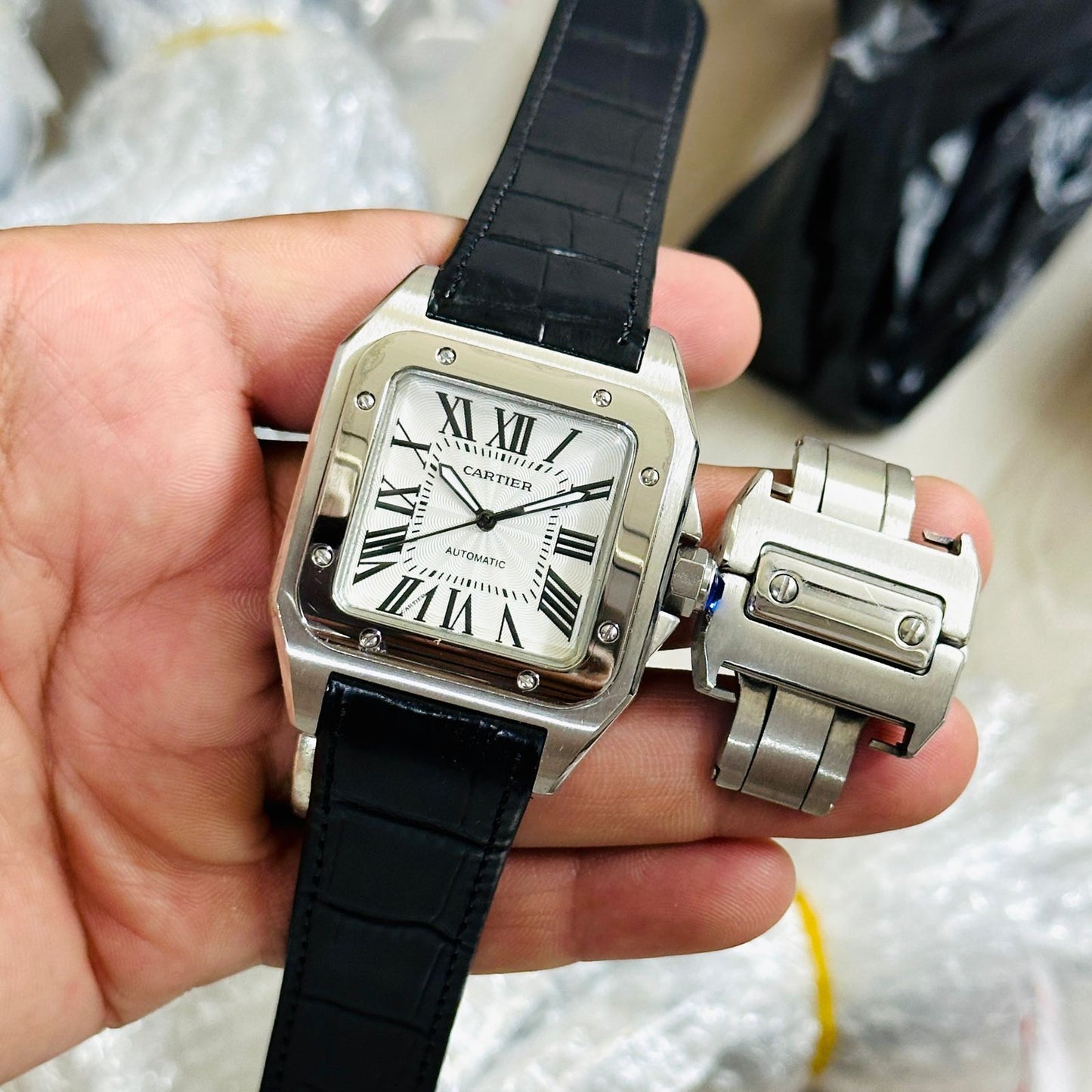 CARTIER WHITE DIAL PREMIUM WATCH 🔥