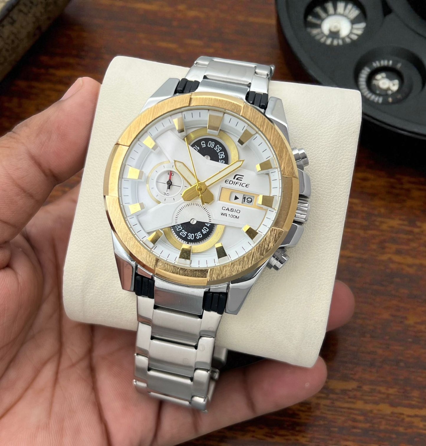 New Automatic EDIFICE CASIO White Dial Men's watch