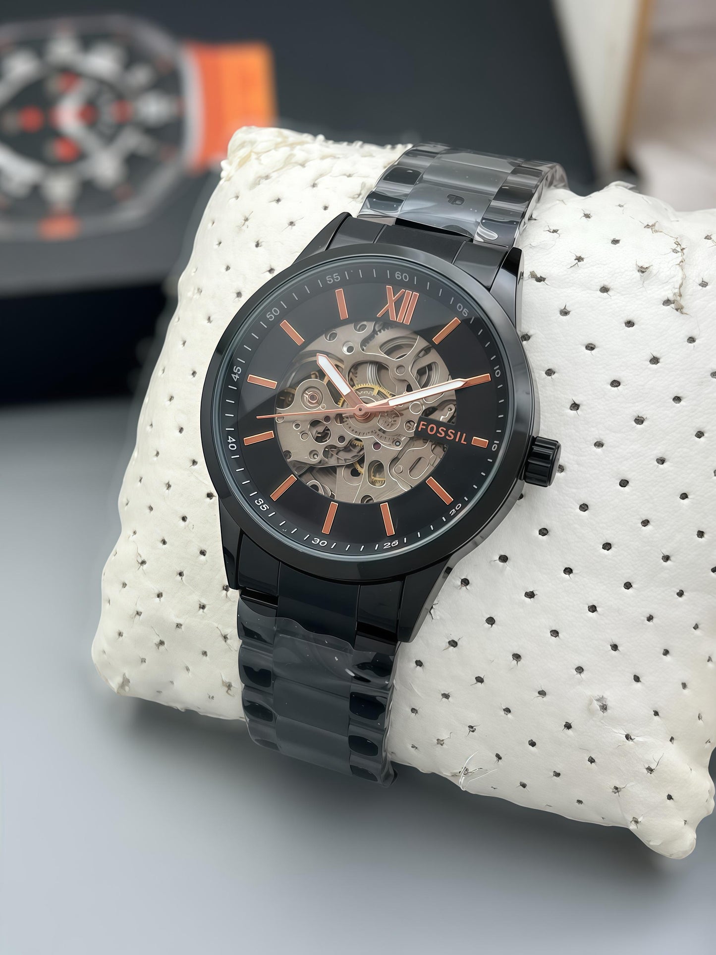 FOSSIL AUTOMATIC MACHINE PREMIER QUALITY BLACK DIAL WATCH