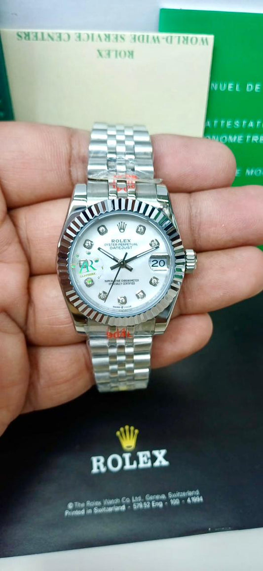 ROLEX ZR PREMIER QUALITY WHITE DIAL LADIES WATCH