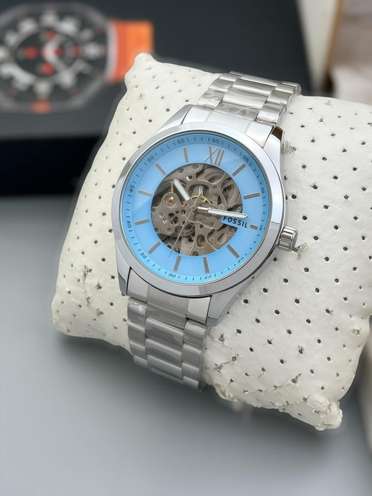FOSSIL AUTOMATIC MACHINE PREMIER QUALITY BLUE DIAL WATCH