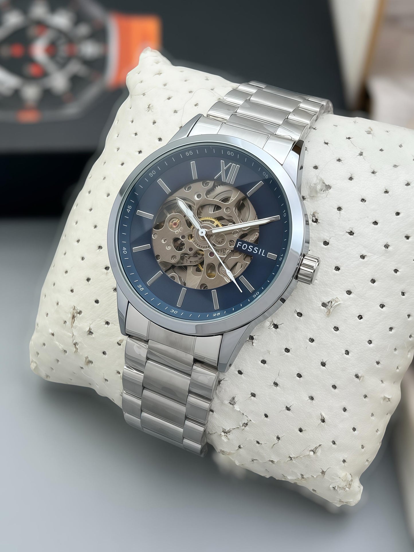 FOSSIL AUTOMATIC MACHINE PREMIER QUALITY BLUE DIAL WATCH