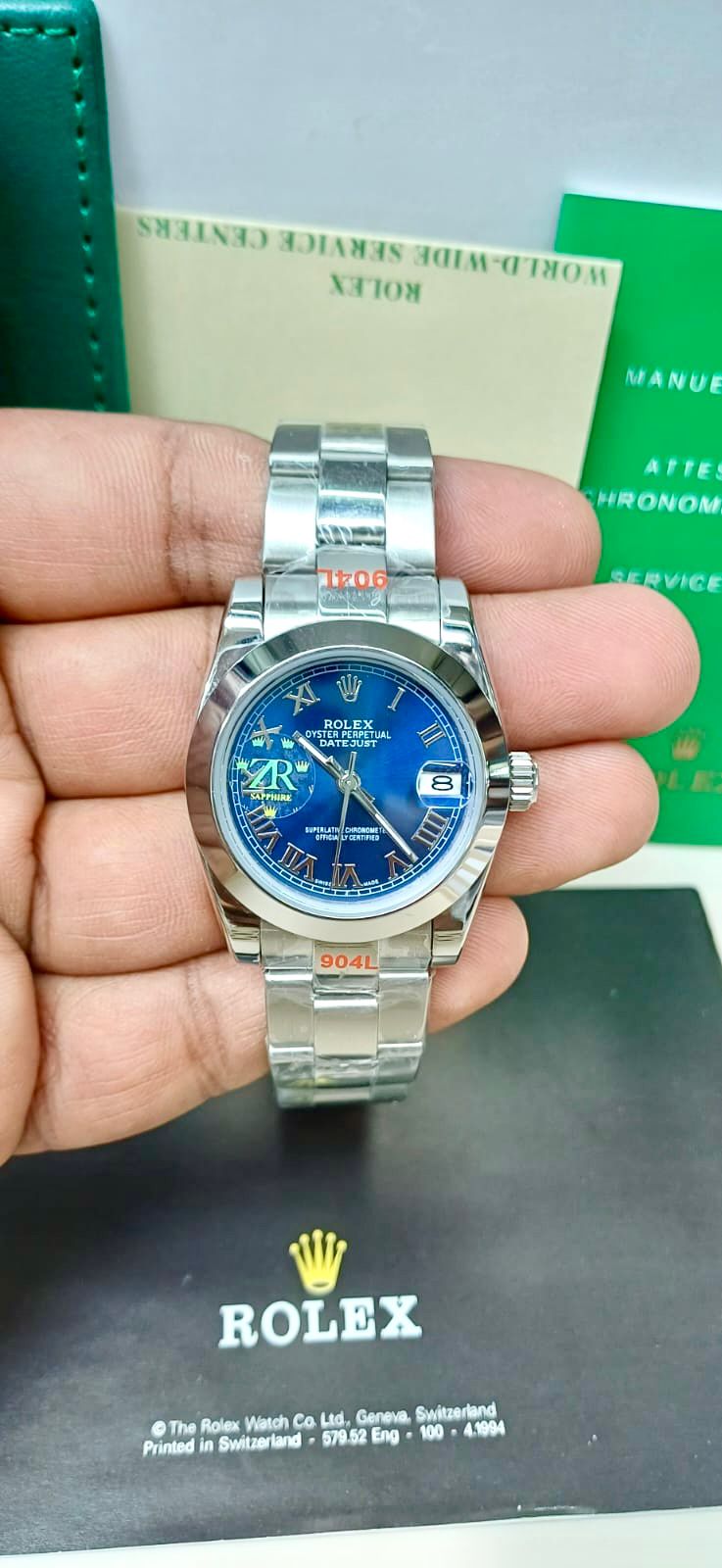 ROLEX ZR PREMIER QUALITY BLUE DIAL LADIES WATCH