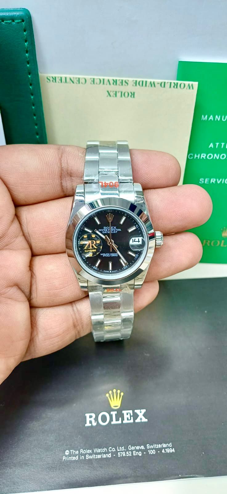 ROLEX ZR PREMIER QUALITY GREEN DIAL LADIES WATCH