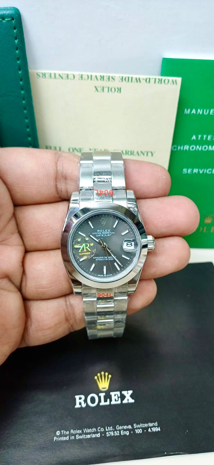 ROLEX ZR PREMIER QUALITY GREEN DIAL LADIES WATCH