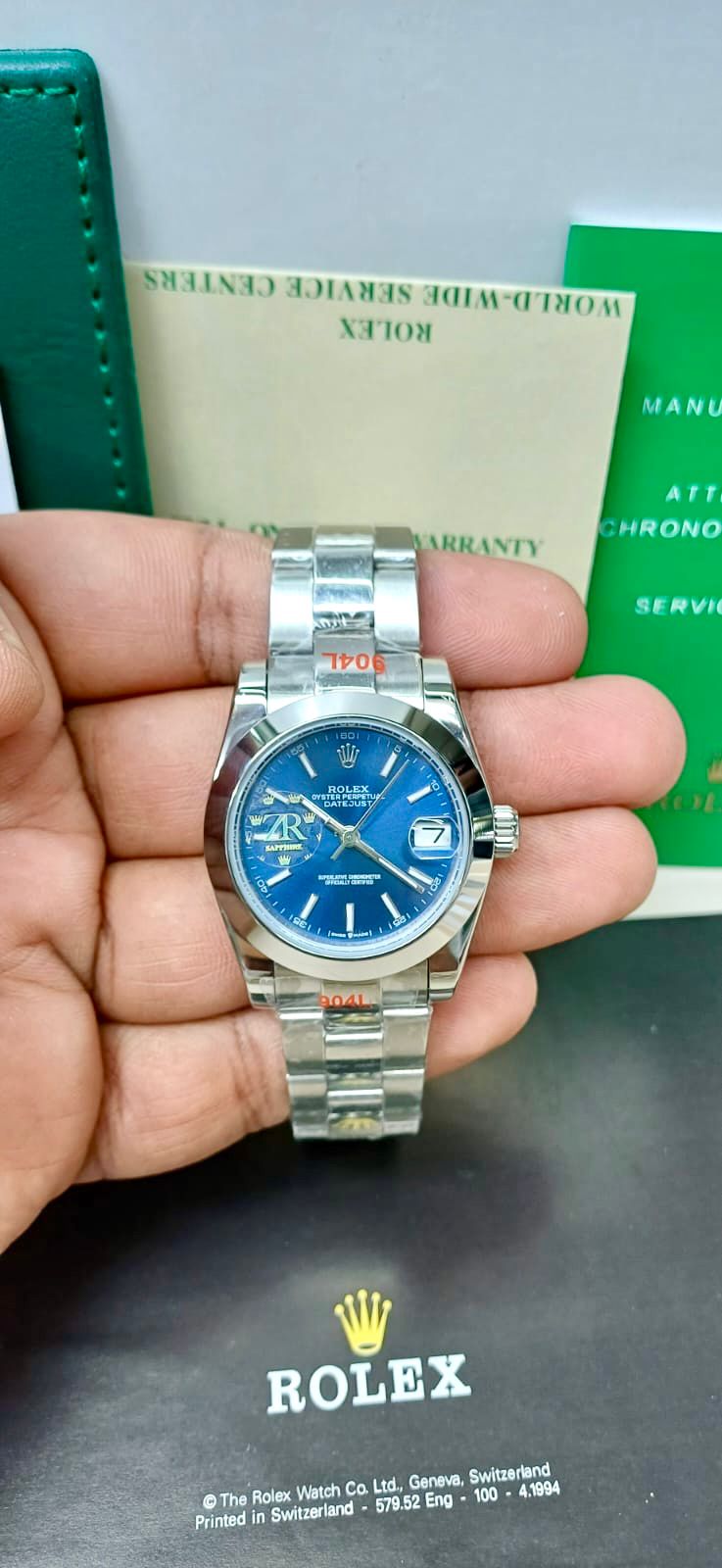 ROLEX ZR PREMIER QUALITY BLUE DIAL LADIES WATCH