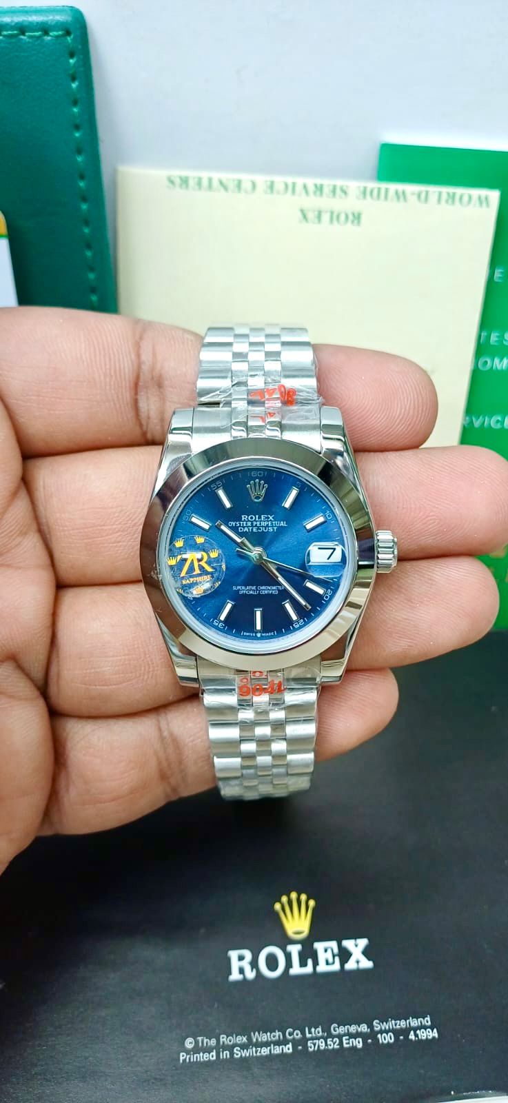 ROLEX ZR PREMIER QUALITY BLUE DIAL LADIES WATCH