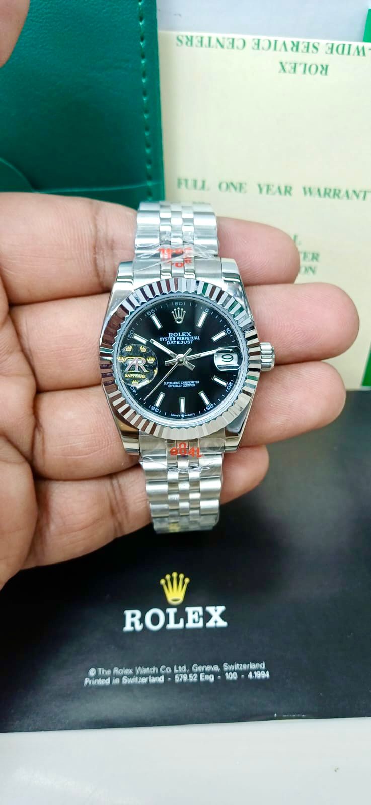ROLEX ZR PREMIER QUALITY BLACK DIAL LADIES WATCH
