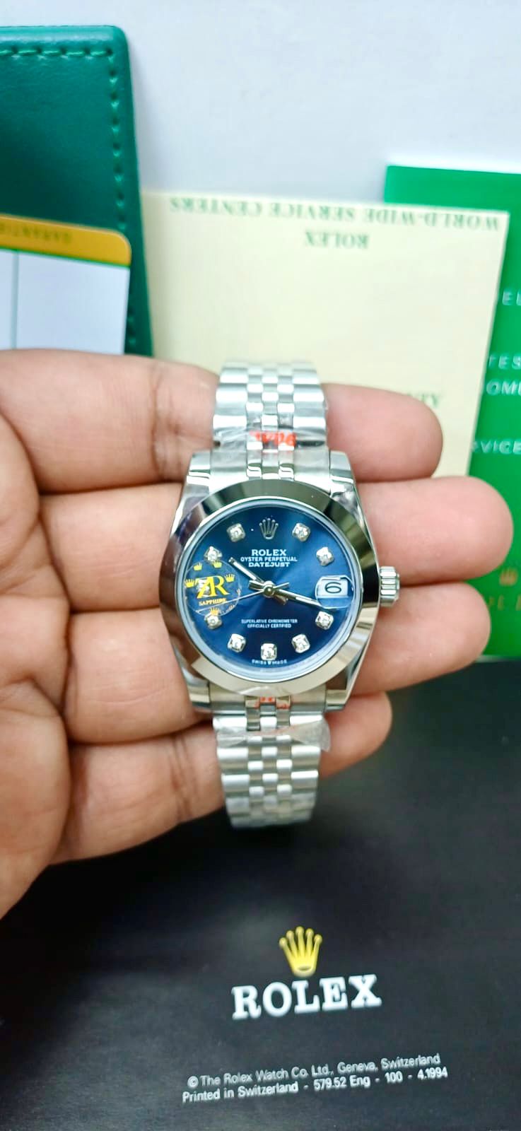 ROLEX ZR PREMIER QUALITY GREEN DIAL LADIES WATCH