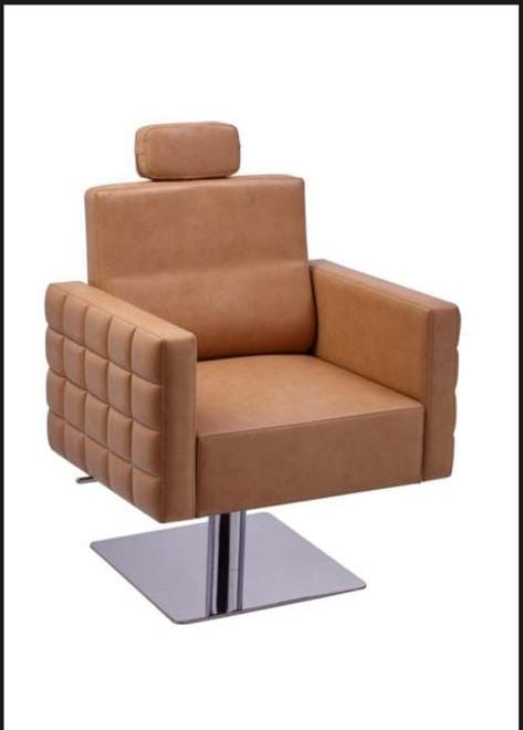 Steel Brown BRUT SALON CHAIR, p.u cushion/Professional, Synthetic Leather Imported.