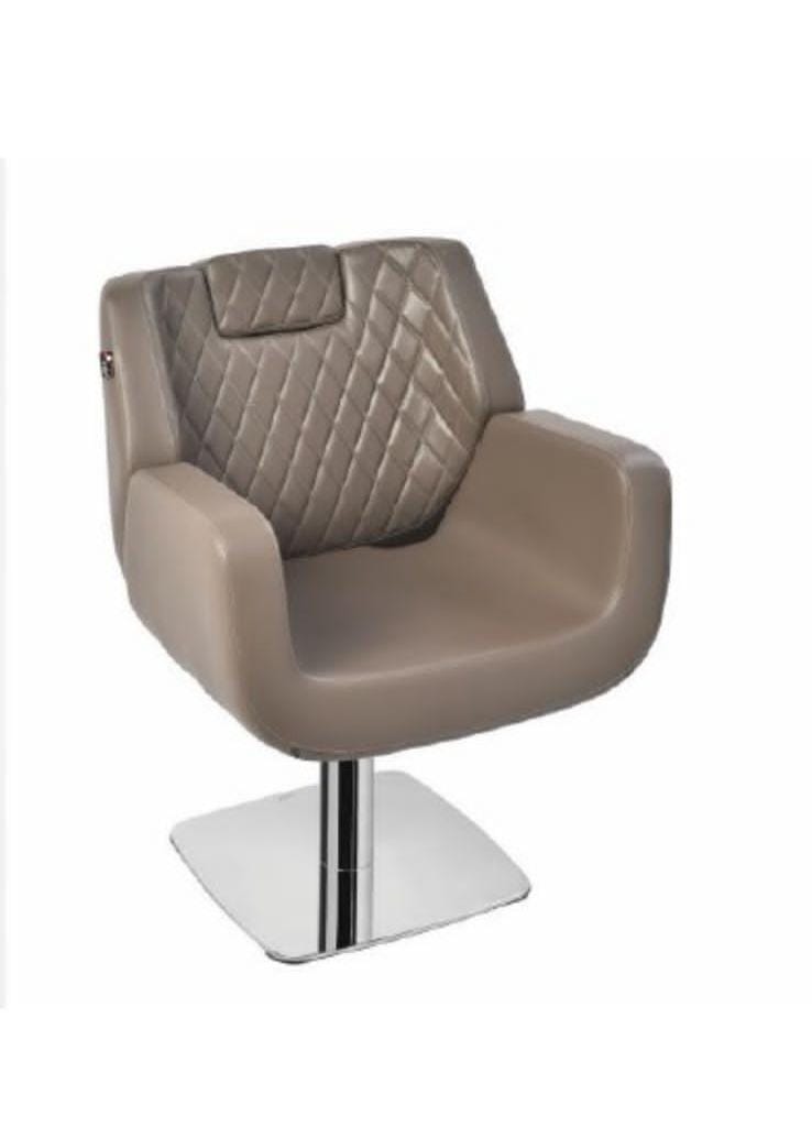 Steel Brown BRUT SALON CHAIR, p.u cushion/Professional, Synthetic Leather Imported.