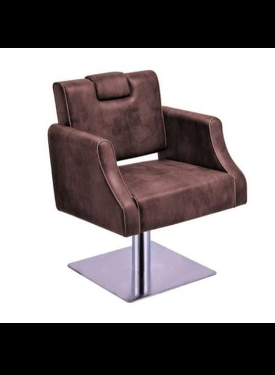 Steel Brown BRUT SALON CHAIR, p.u cushion/Professional, Synthetic Leather Imported.