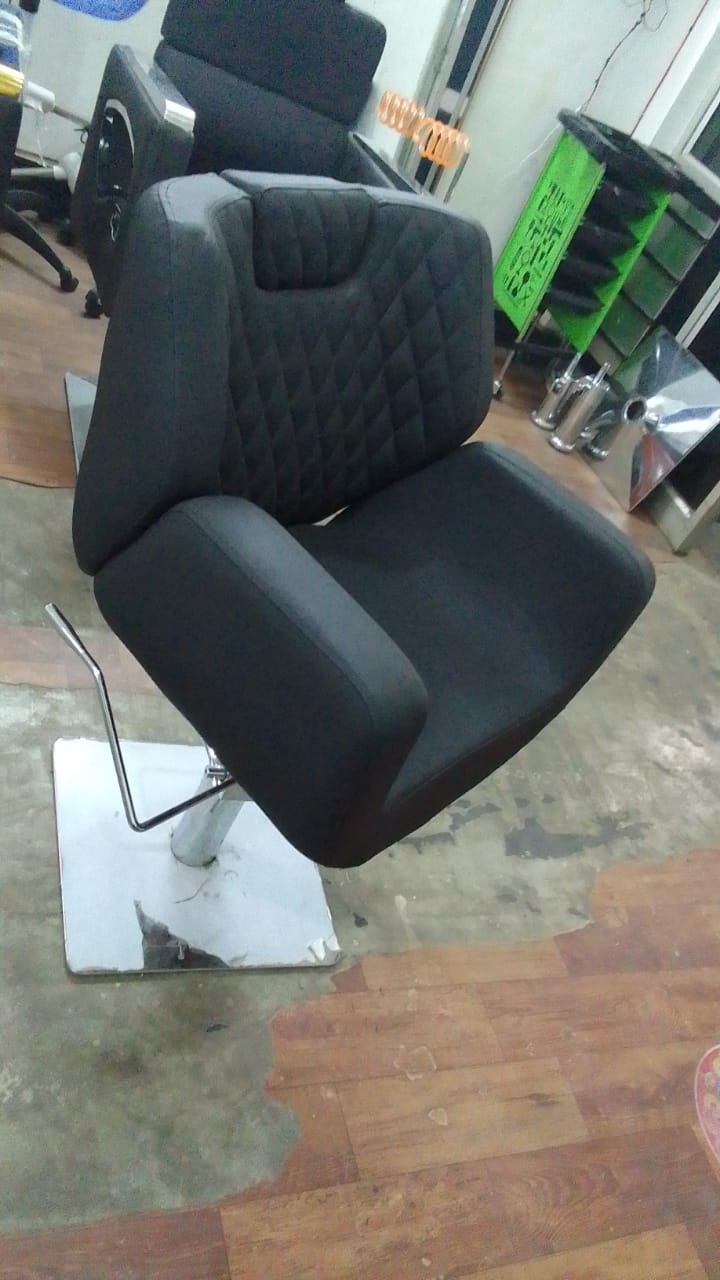 Steel Brown BRUT SALON CHAIR, p.u cushion/Professional, Synthetic Leather Imported.