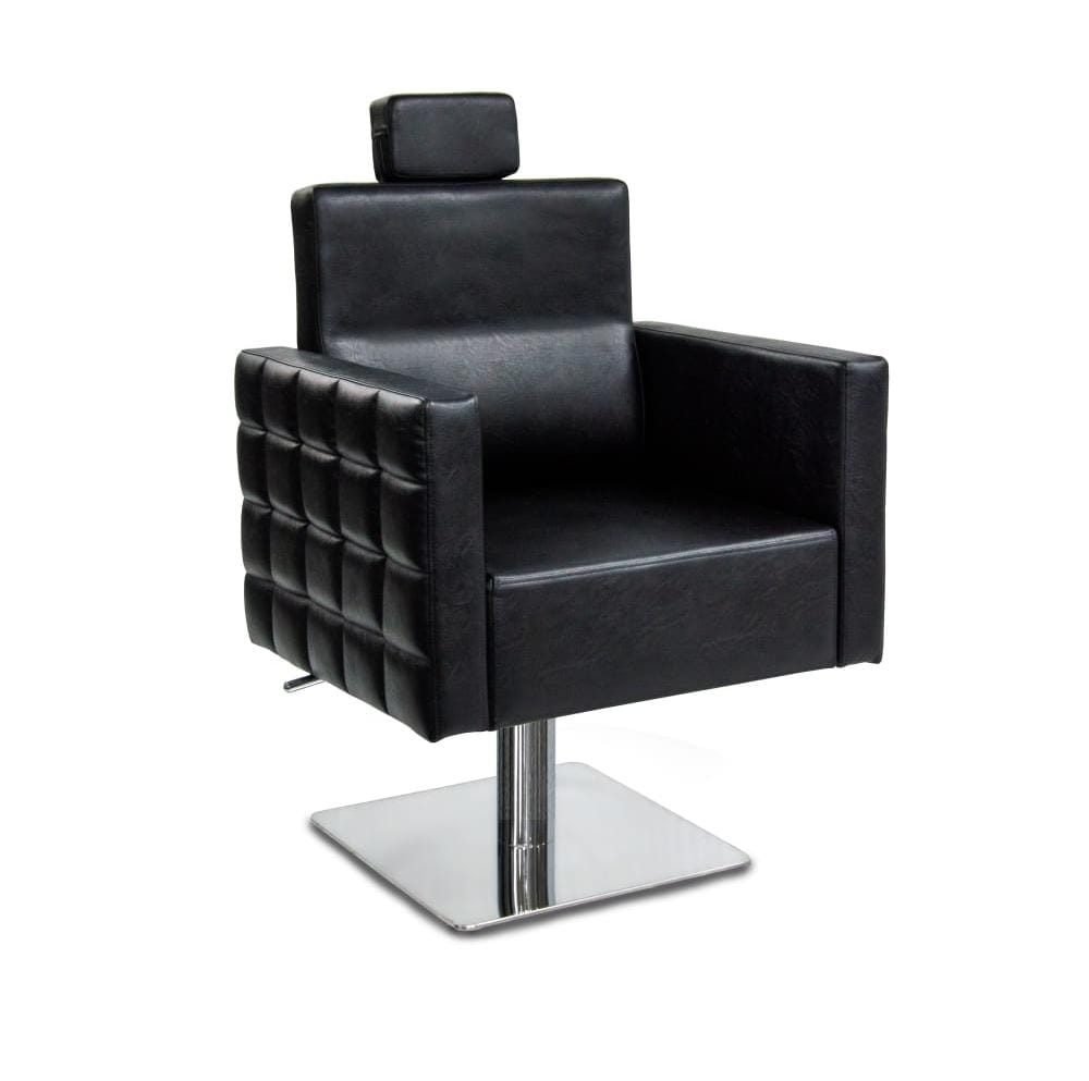 Steel Brown BRUT SALON CHAIR, p.u cushion/Professional, Synthetic Leather Imported.