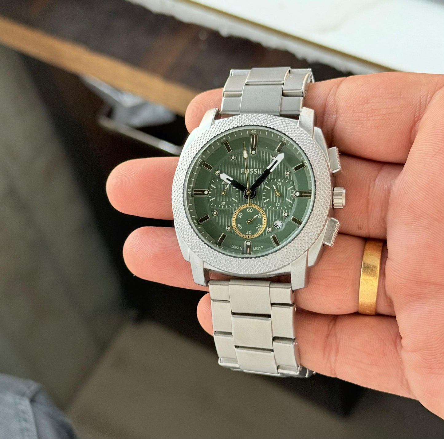 Fossil Chronograph Analog Ion plated Dial Men's Matt Finish Watch