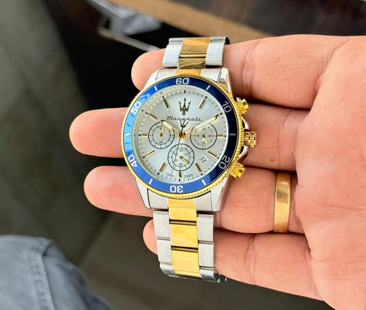 💫Masrati Hot Selling Lifestyle Chronograph Men's Watch (White Dial)
