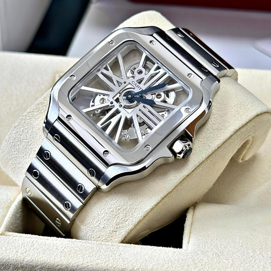 Luxurious Cartier Santos Skeleton timepiece