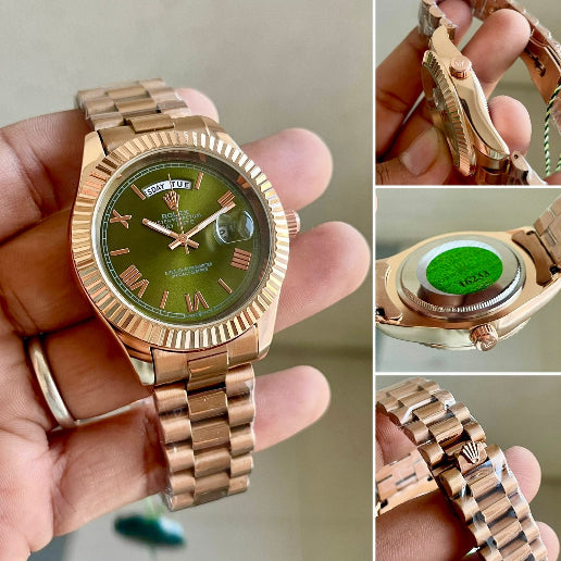 Rolex Day-Date Classic style meets superp functional classic watches (Green- Dial)