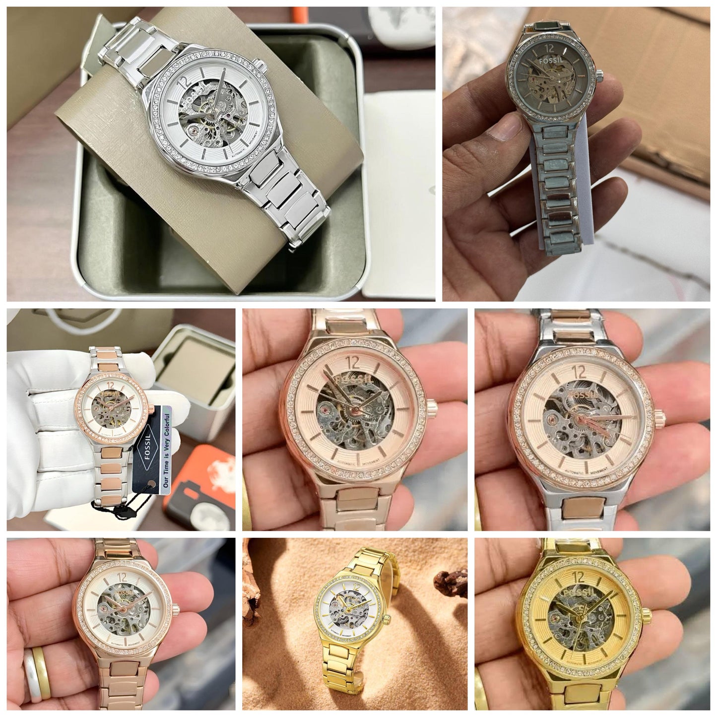 Fossil sleek mechanical watch Collection with explode skeleton dial