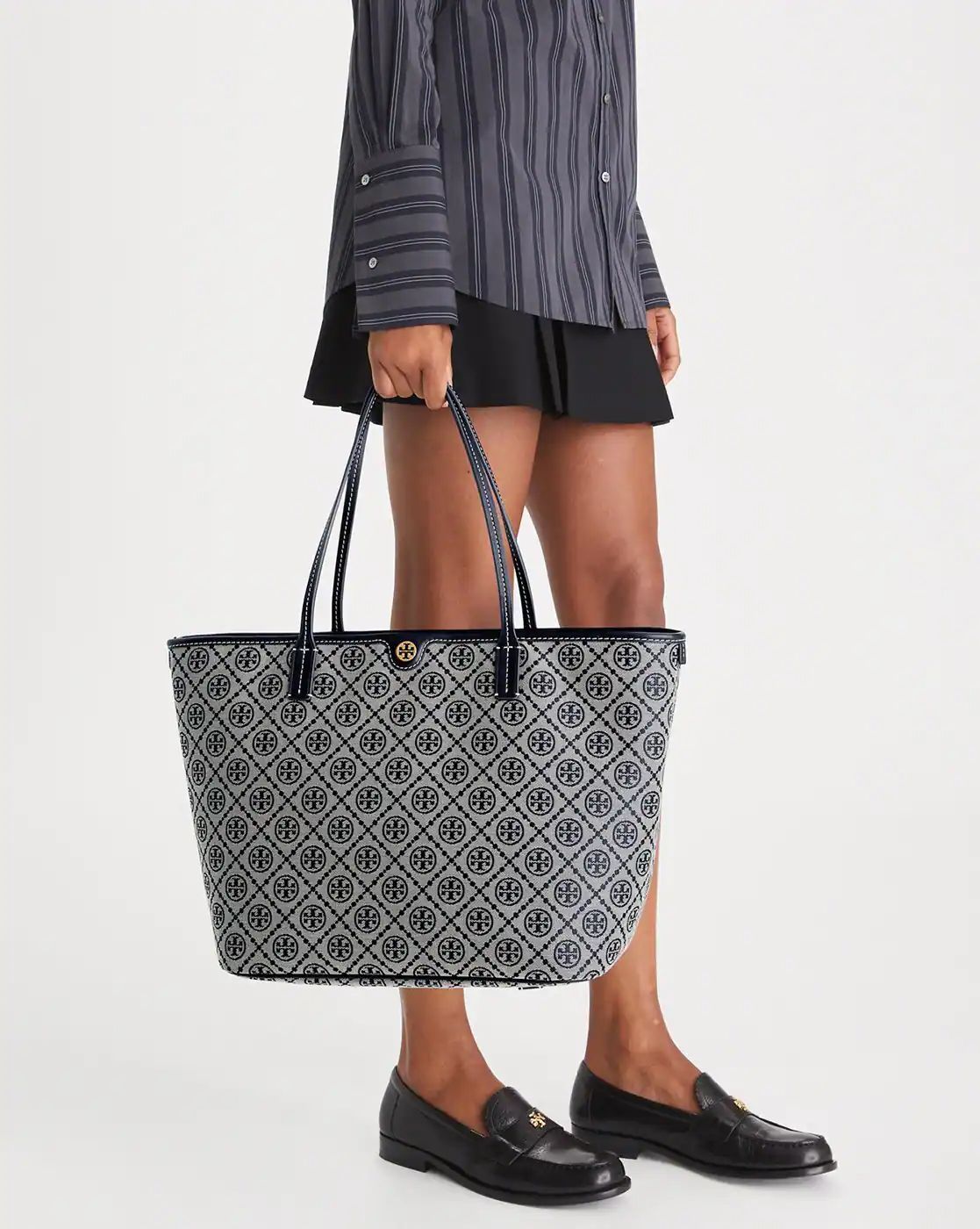 TORY T MONOGRAM ZIP TOTE