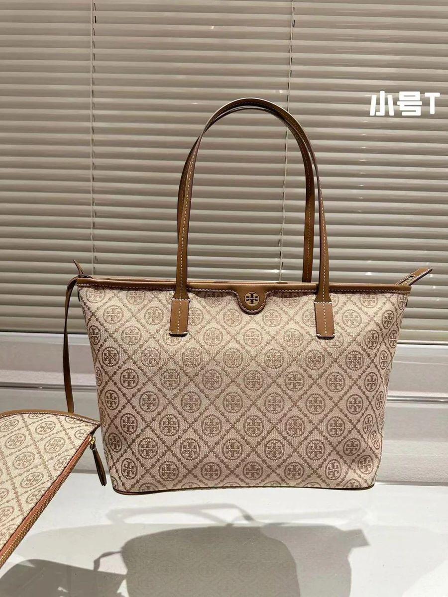 TORY T MONOGRAM ZIP TOTE