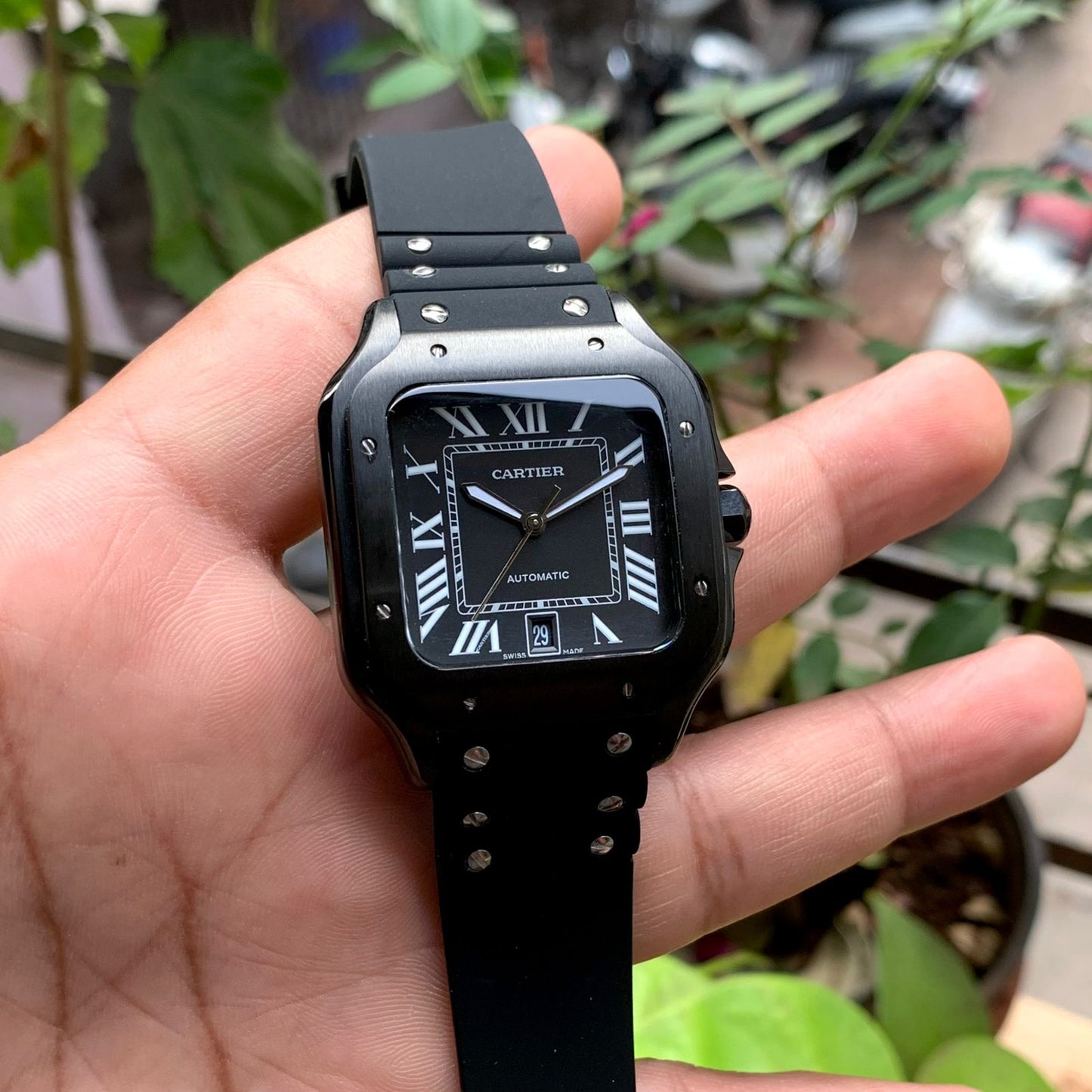 CARTIER BLACK DIAL PREMIUM WATCH 🔥