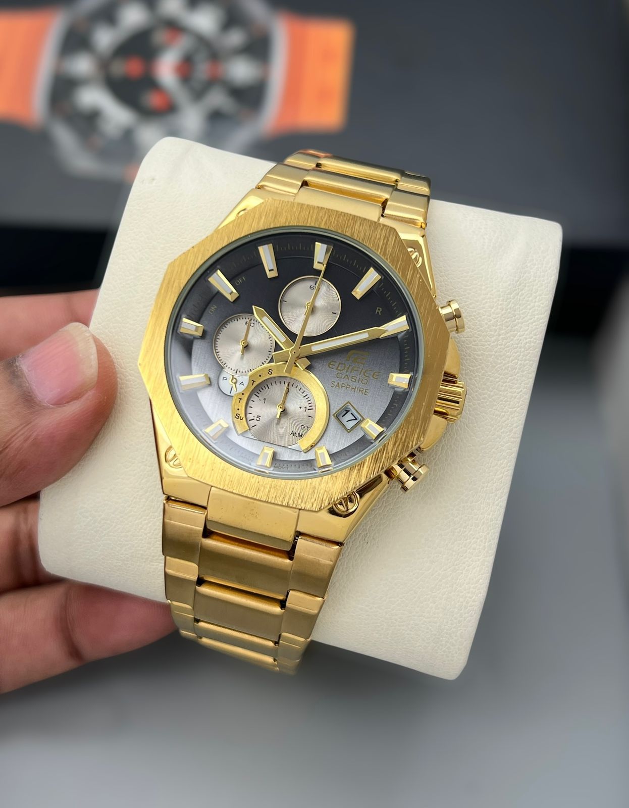 Casio Edifice chronograph, silver stainless steel Men's watch