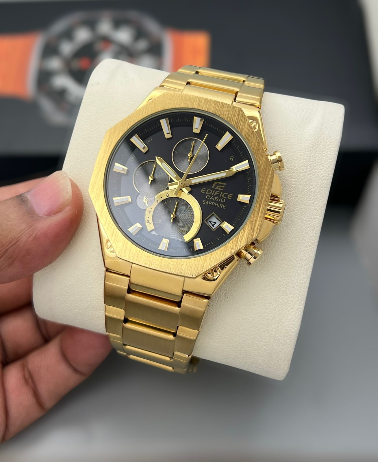 Casio Edifice chronograph, silver stainless steel Men's watch