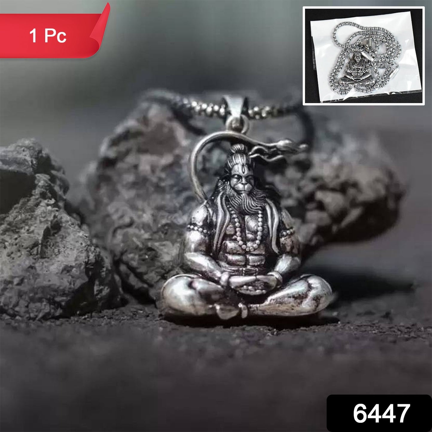 Hanuman Ji Pendant Chain Religious Jewellery For Men And Women (1 Pc) - Springkart 