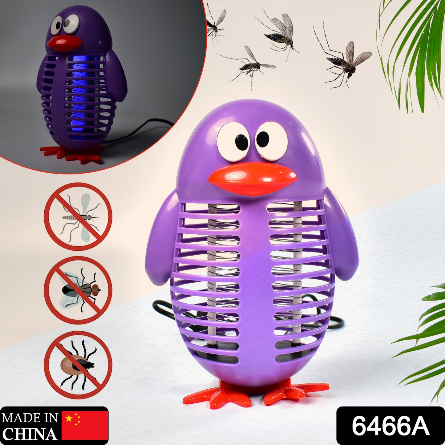 6466a Electronic Cartoon Led Mosquito Killer Lamps Super Trap Machine For Home Insect Killer Bug Zapper Usb Powered Machine Eco-friendly Baby Mosquito Repellent Lamp Jali Mosquito - Springkart 