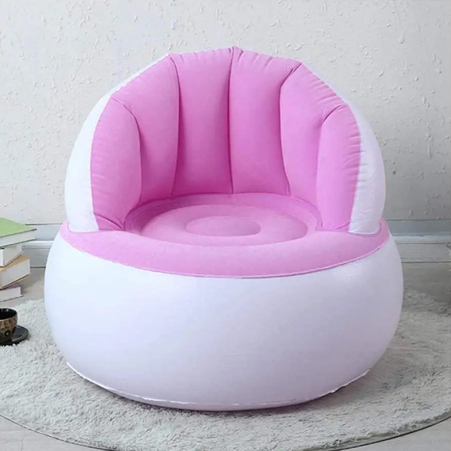 Kids Inflatable Sofa Chair With Backrest Foot Air Pump With Hose (1 Set 85x74 Cm Approx) - Springkart 