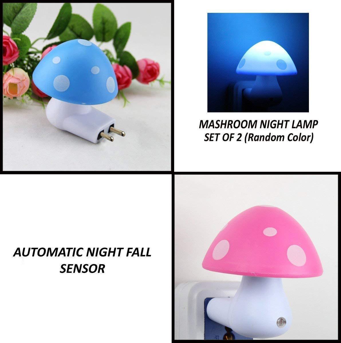 0254 Automatic Night Sensor Mushroom Lamp (0.2 Watt Multicolour) - Springkart 