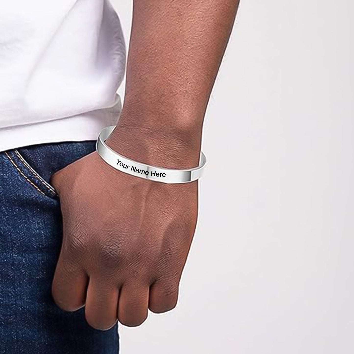 Customized Personalized Stylish Kada Bracelet (1 Pc Silver) - Springkart 