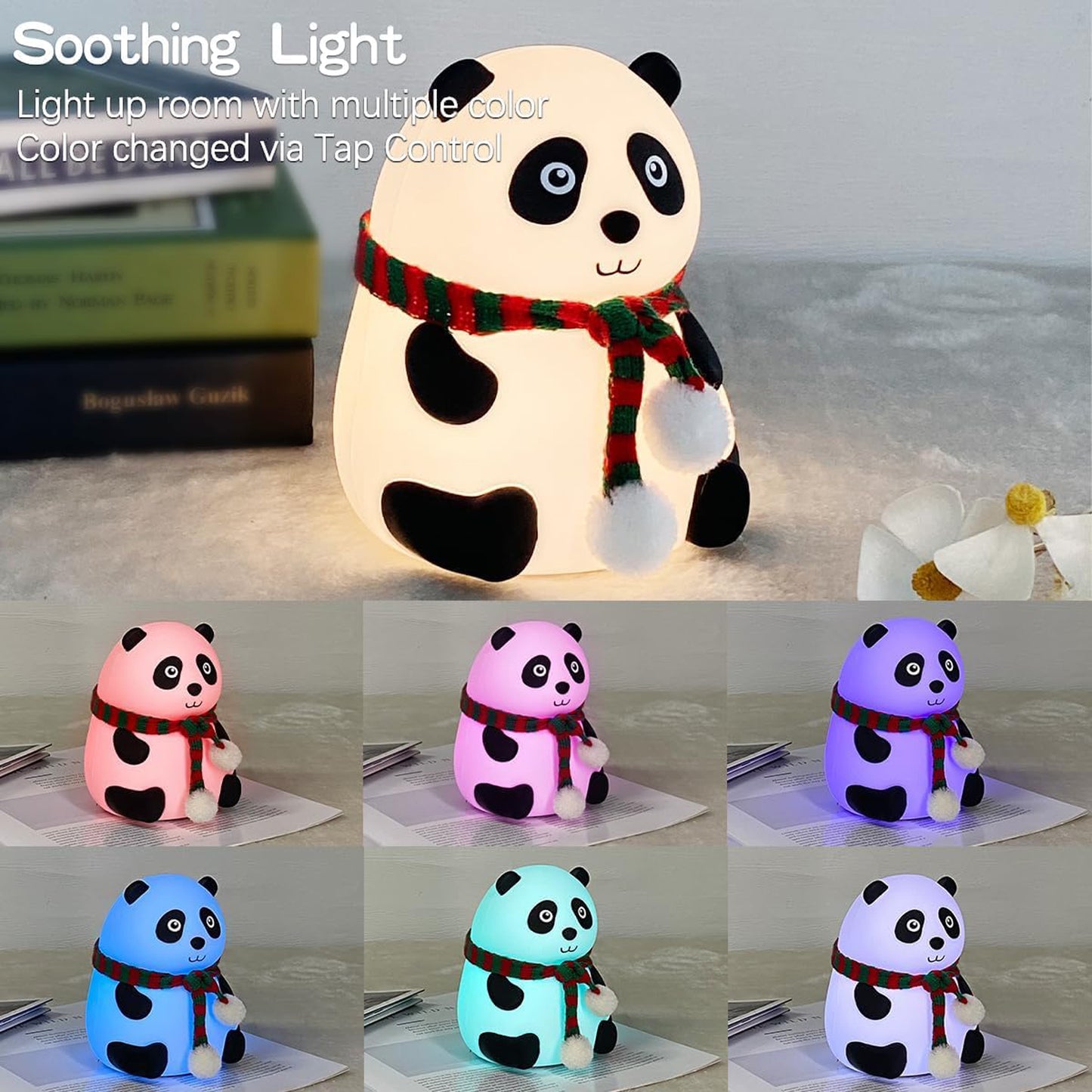 Panda 7-color Led Silicone Touch Lamp (1 Pc) - Springkart 