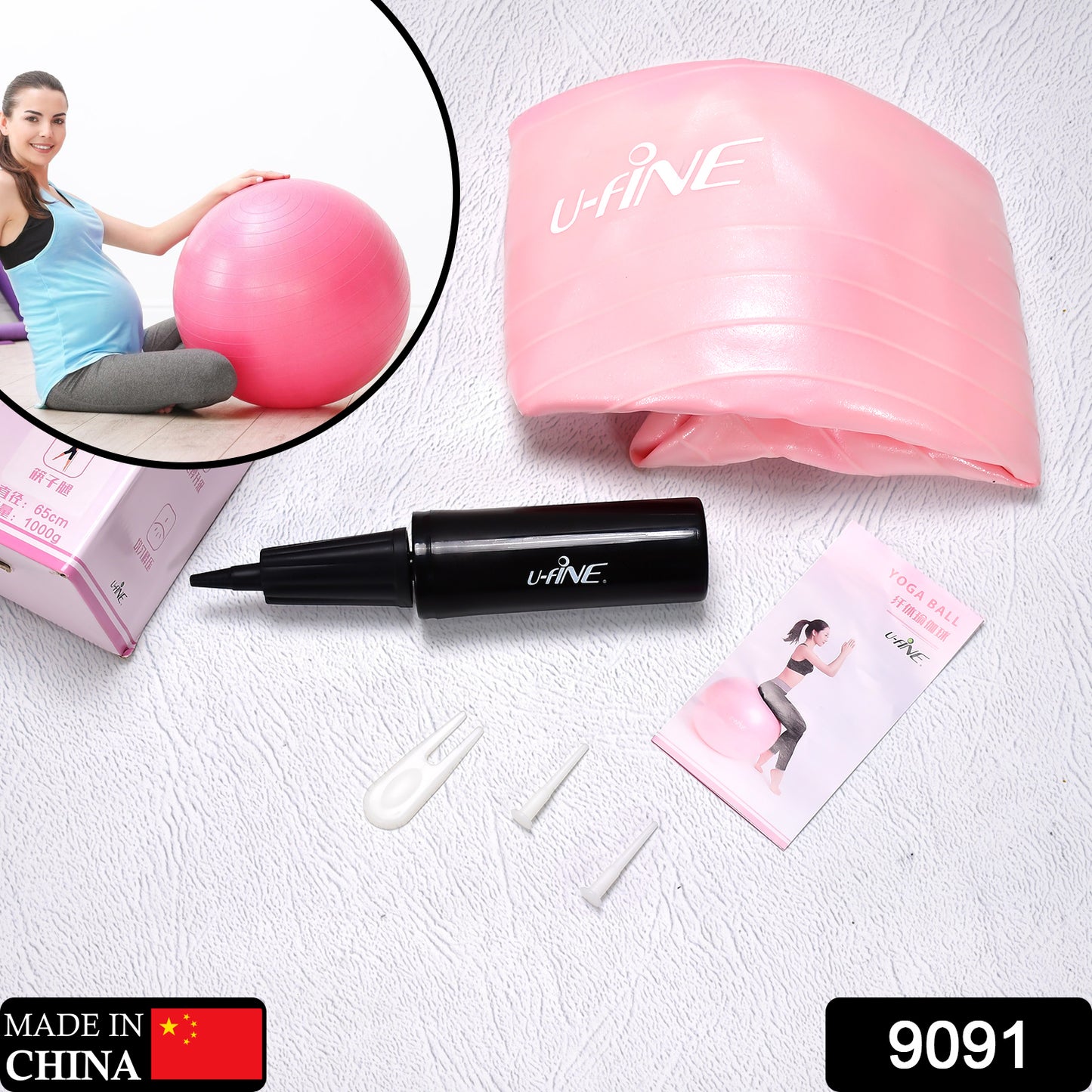 9091 Anti Burst 65 Cm Exercise Ball With Inflation Pump Non-slip Gym Ball For Yoga Pilates Core Training Exercises At Home And Gym- Suitable For Men And Women - Springkart 