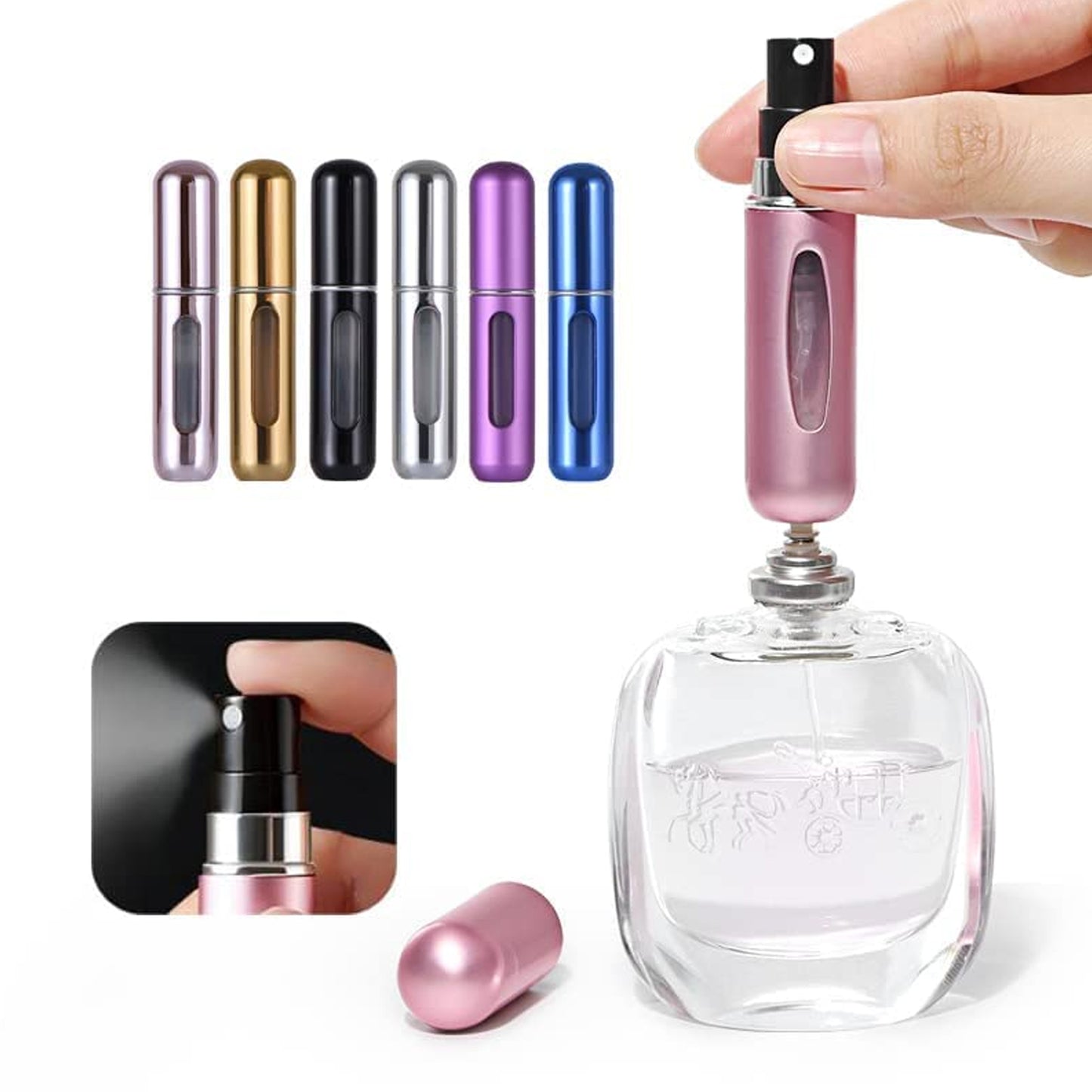 Mini Portable Perfume Empty Spray Bottle (1 Pc  Mix Color)