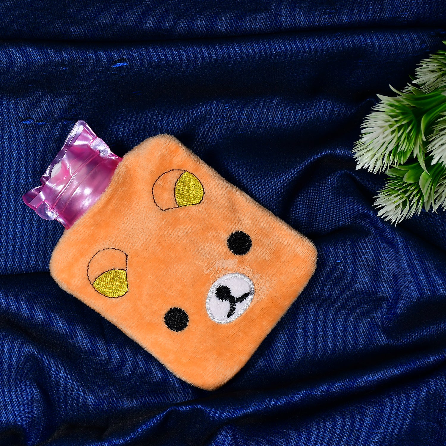 6503 Orange Panda Small Hot Water Bag With Cover For Pain Relief Neck Shoulder Pain And Hand Feet Warmer Menstrual Cramps. - Springkart 