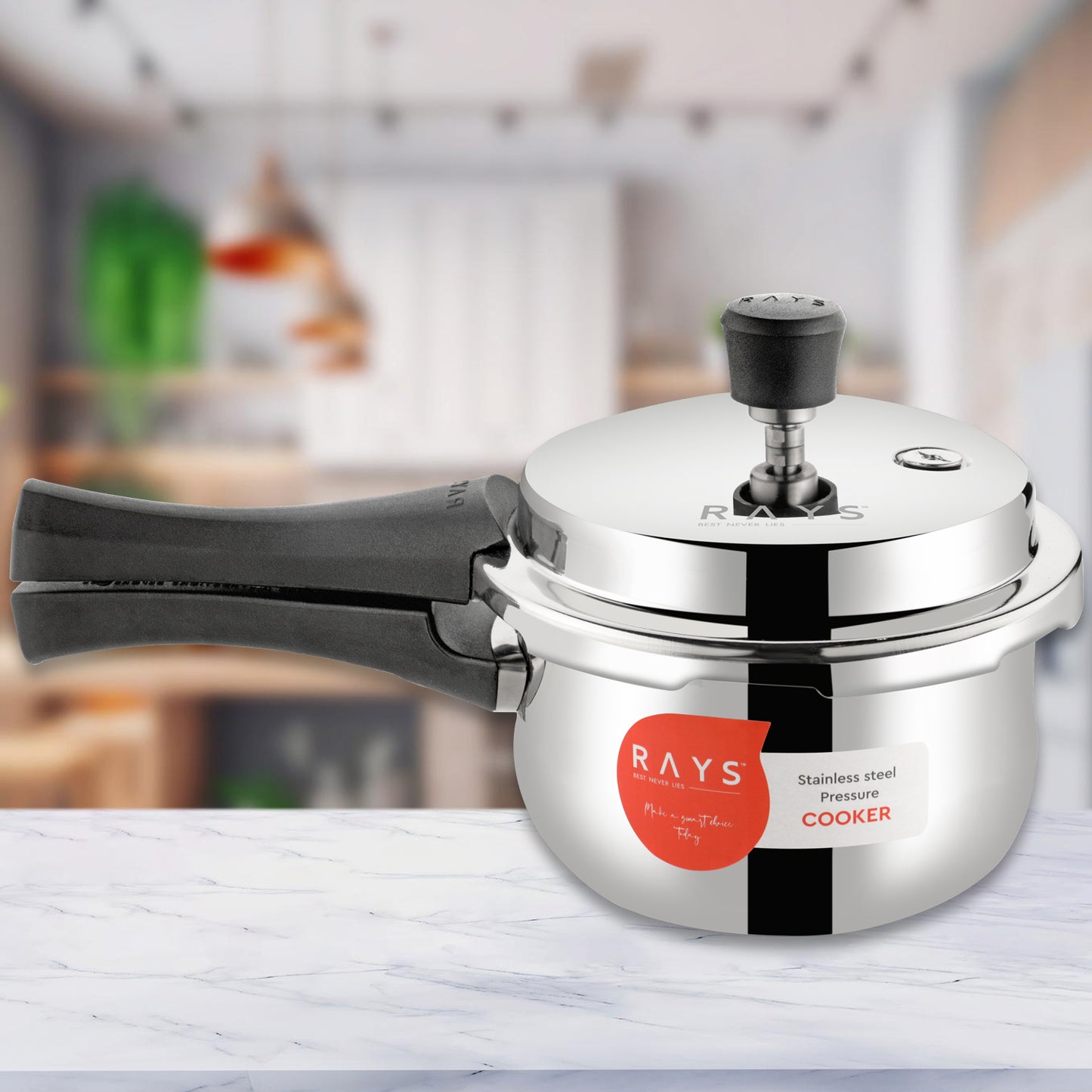 Stainless Steel Rays Fusion Pressure Cookers With Outer Lid (2.5 Litres) - Springkart 