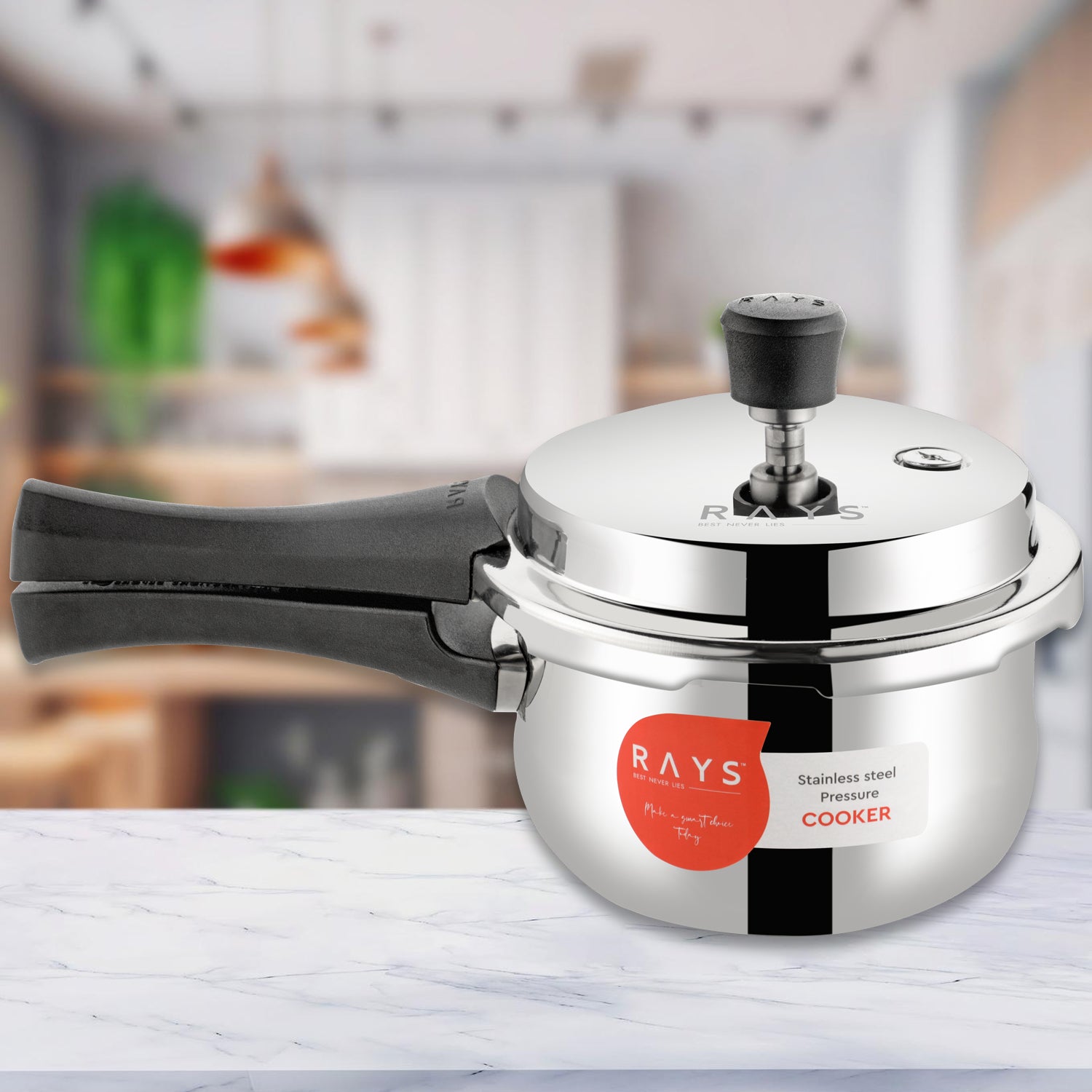 Stainless Steel Rays Fusion Pressure Cookers With Outer Lid (2.5 Litres) - Springkart 