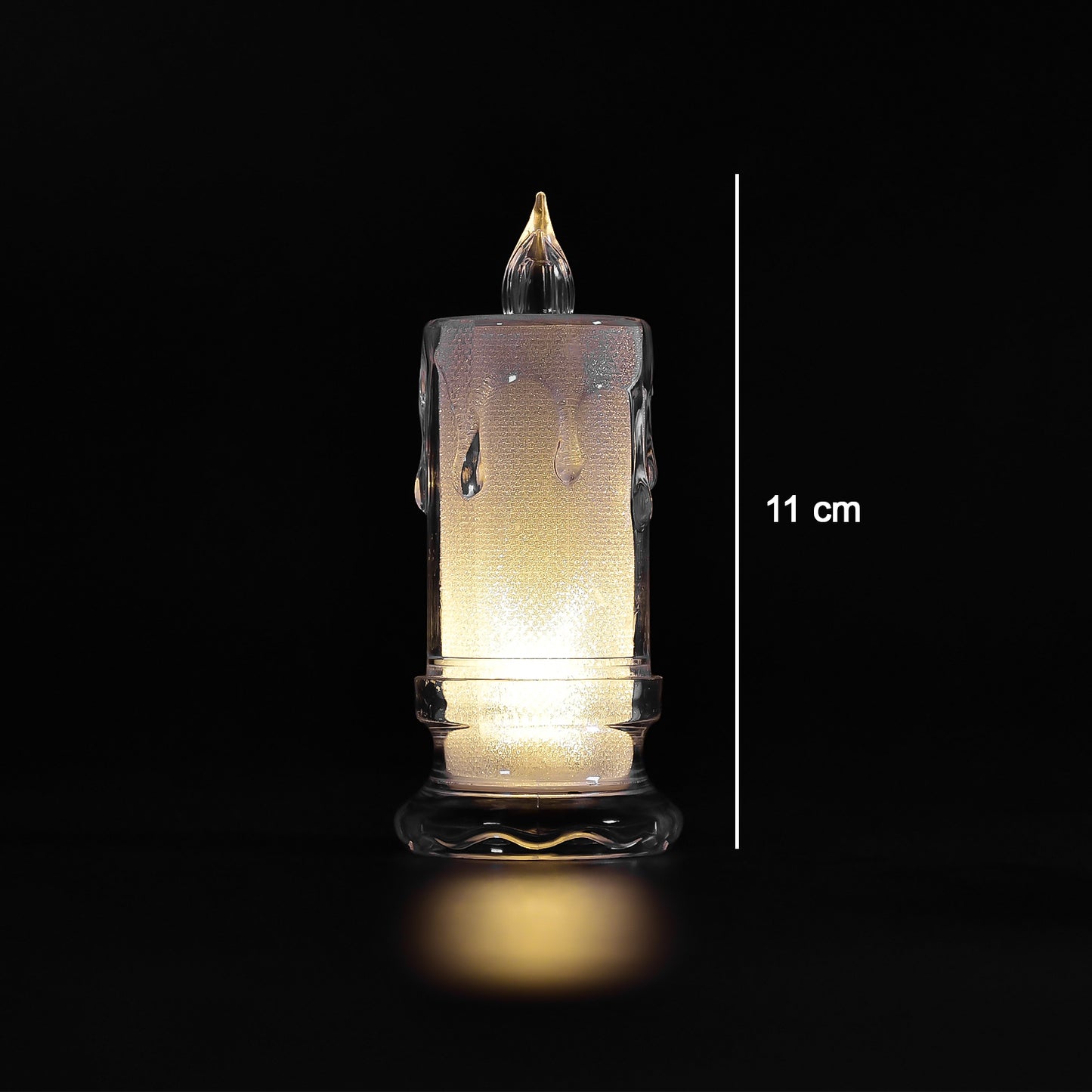 6559 Big Size Flameless Melted Design Candles For Decoration (Set Of 12pc) - Springkart 