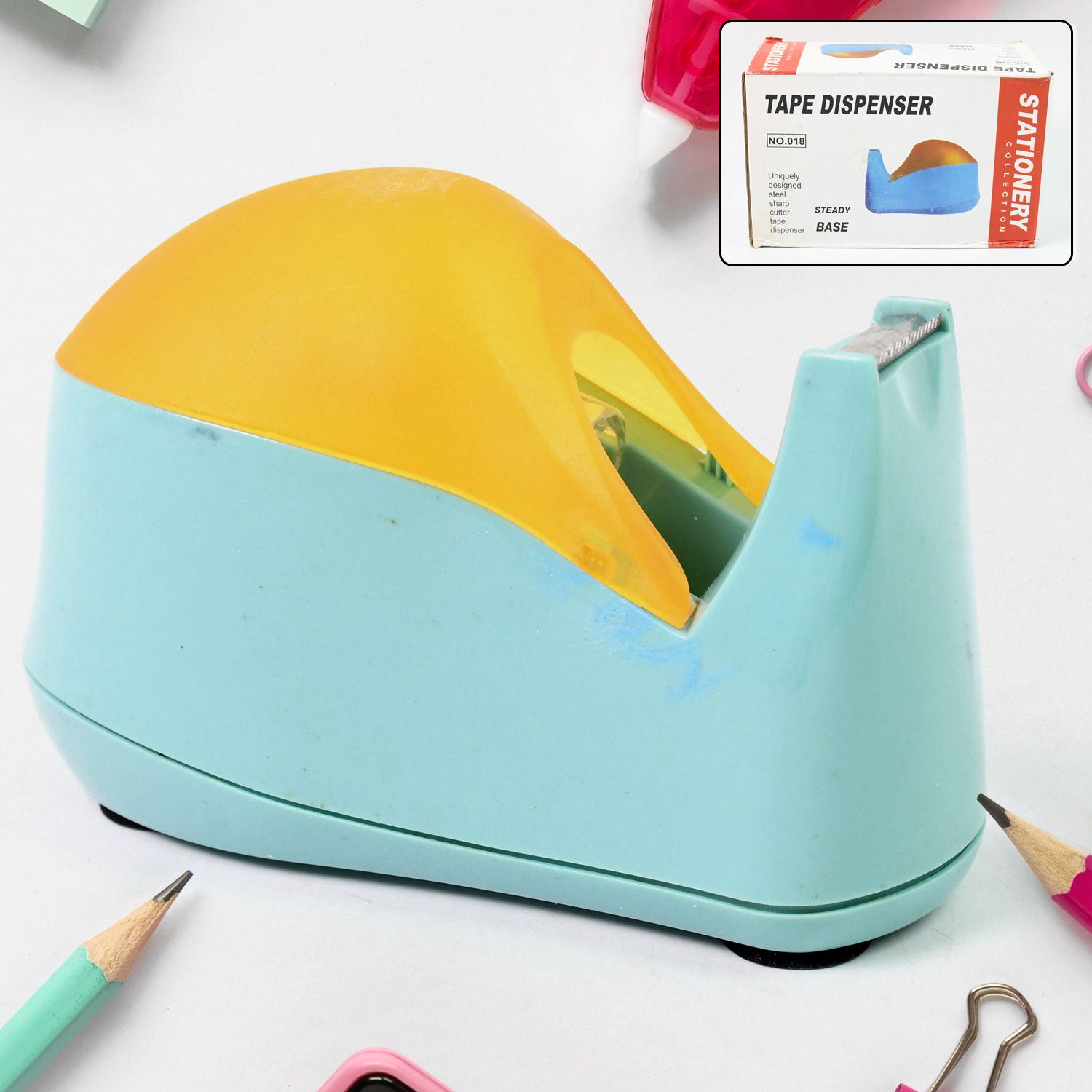 Plastic Tape Dispenser Cutter For Home Office Use (1 Pc) - Springkart 
