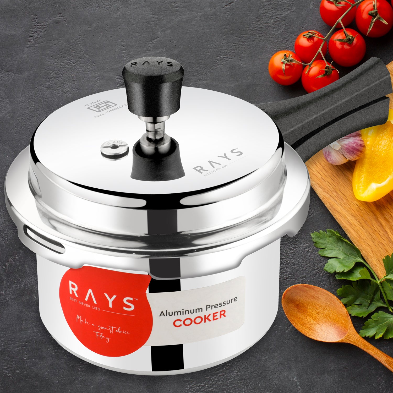 Aluminium Rays Aura Pressure Cookers With Outer Lid (3.5 Litres) - Springkart 