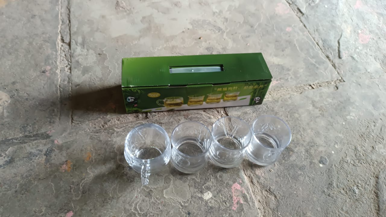 Glass 3 Pc Tumbler 1 Pc Cup Set (4 Pcs Set) - Springkart 