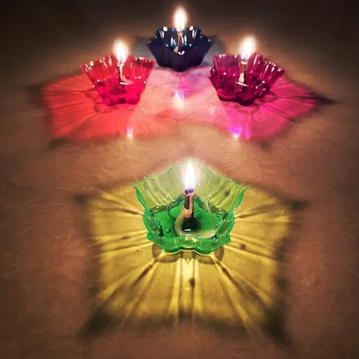 6320 Magical Reflection Diya Set With 6 Attractive Design Cup Set Of 12 Pieces - Springkart 