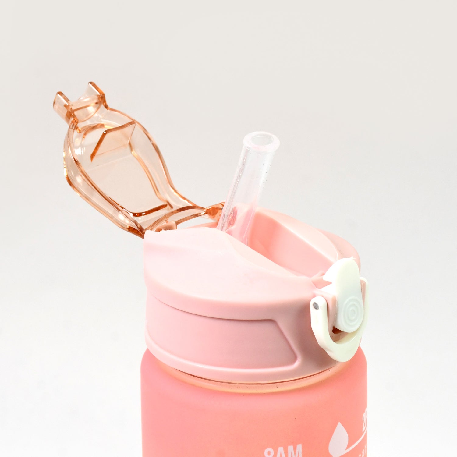 Plastic Colorful Motivational Water Bottle With Straw (900 Ml) - Springkart 