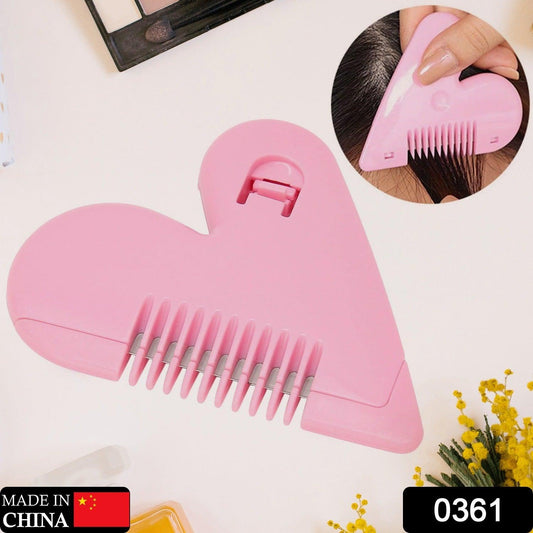 0361 Heart Shape Plastic Hair Cutting Scissors For Baby Girls Lightweight Portable Hair Thinning Doubleedge Stainless Steel Convenient For Hair Cutting For Hair Thinning (1 Pc ) - Springkart 