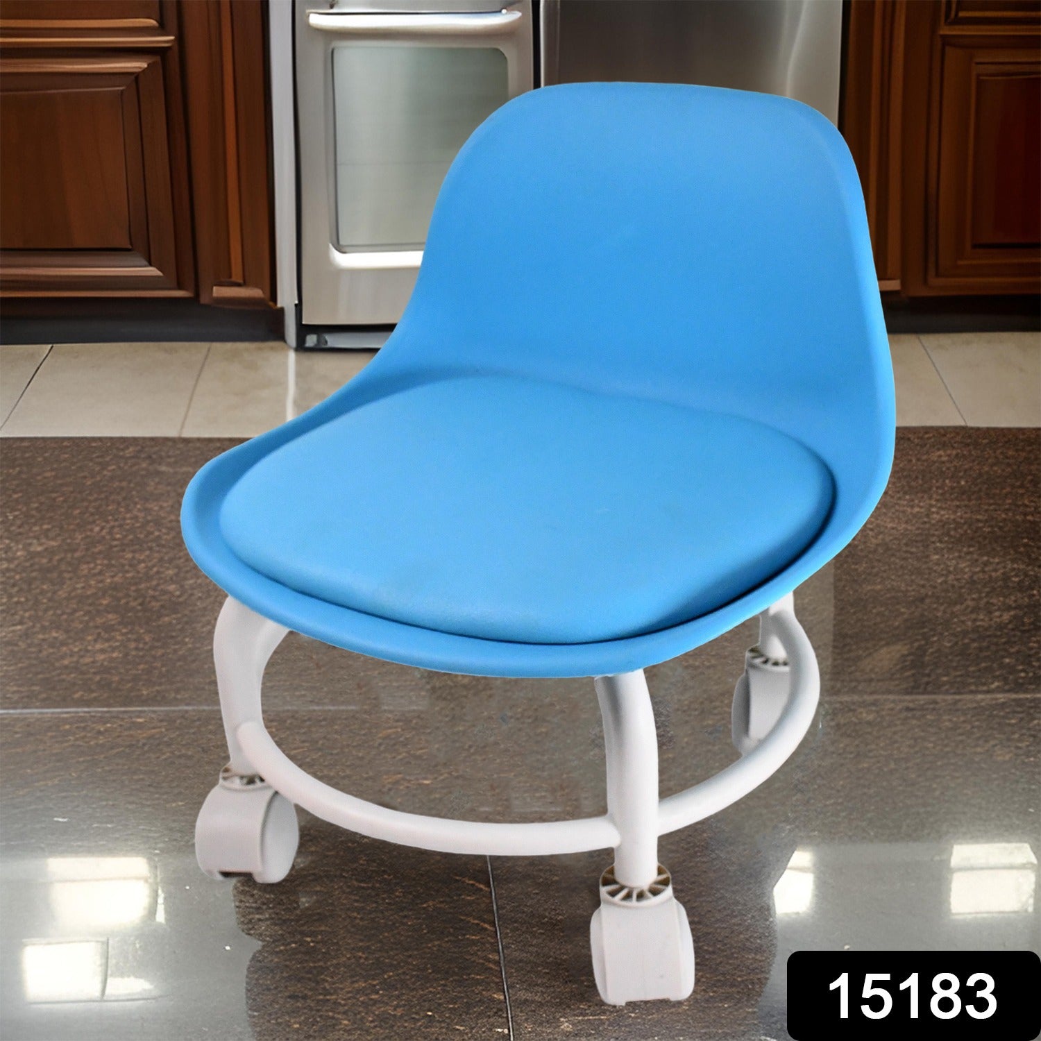 Plastic Low Round Rolling Stool With Wheels Pedicure Stool (1 Pc Mix Color) - Springkart 
